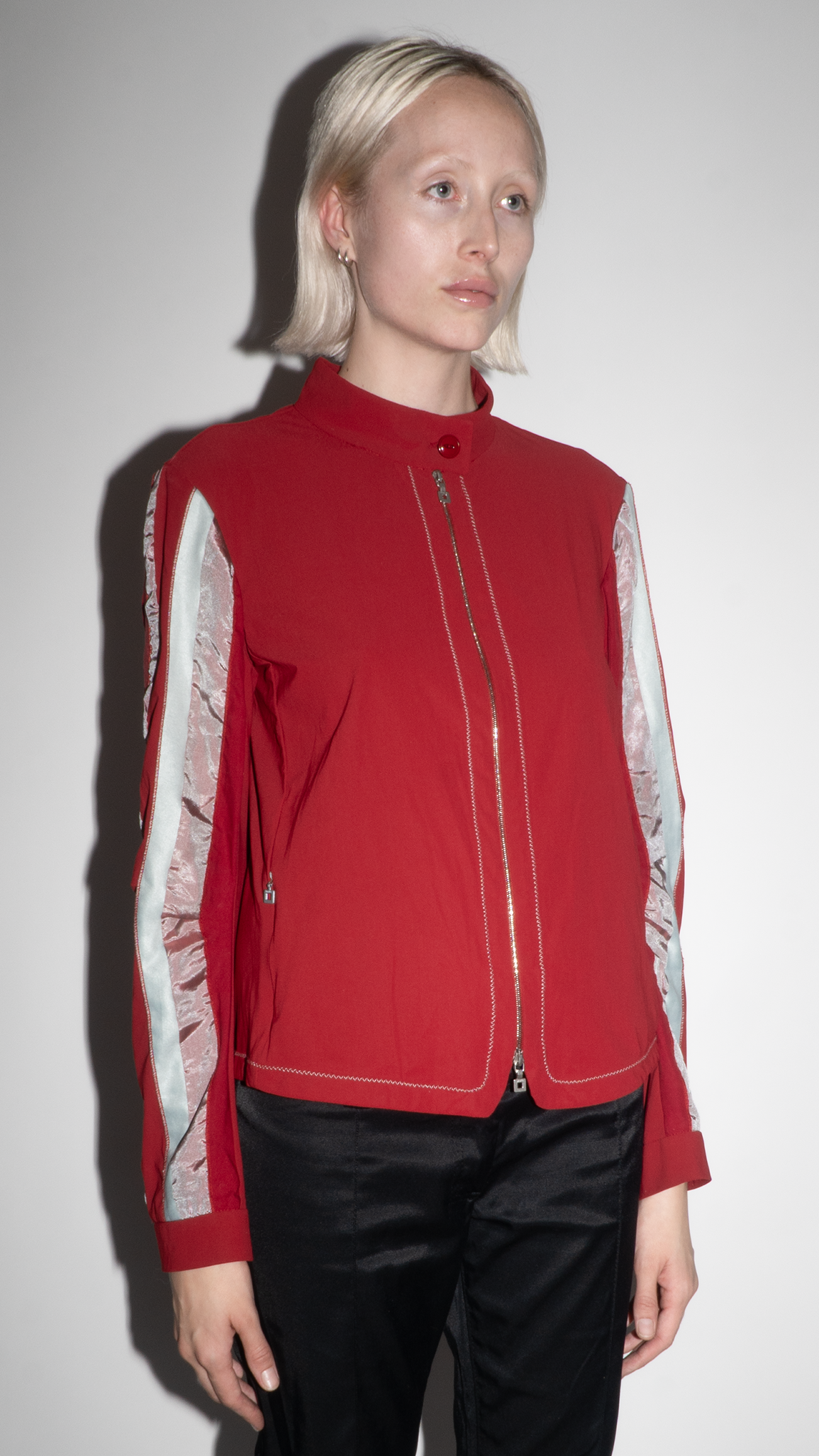 Marithé + François Girbaud Red Jacket With Two Way Zip