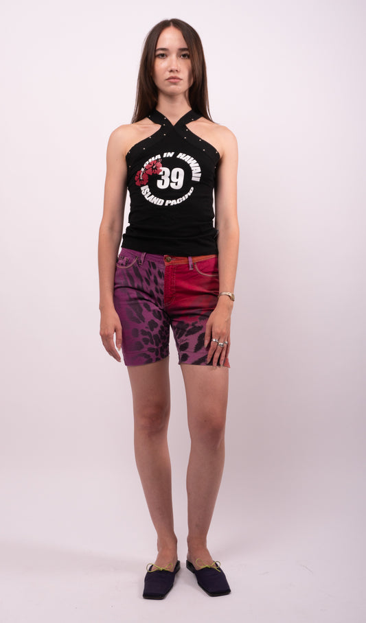 Just Cavalli Multicoloured Leopard Print Shorts