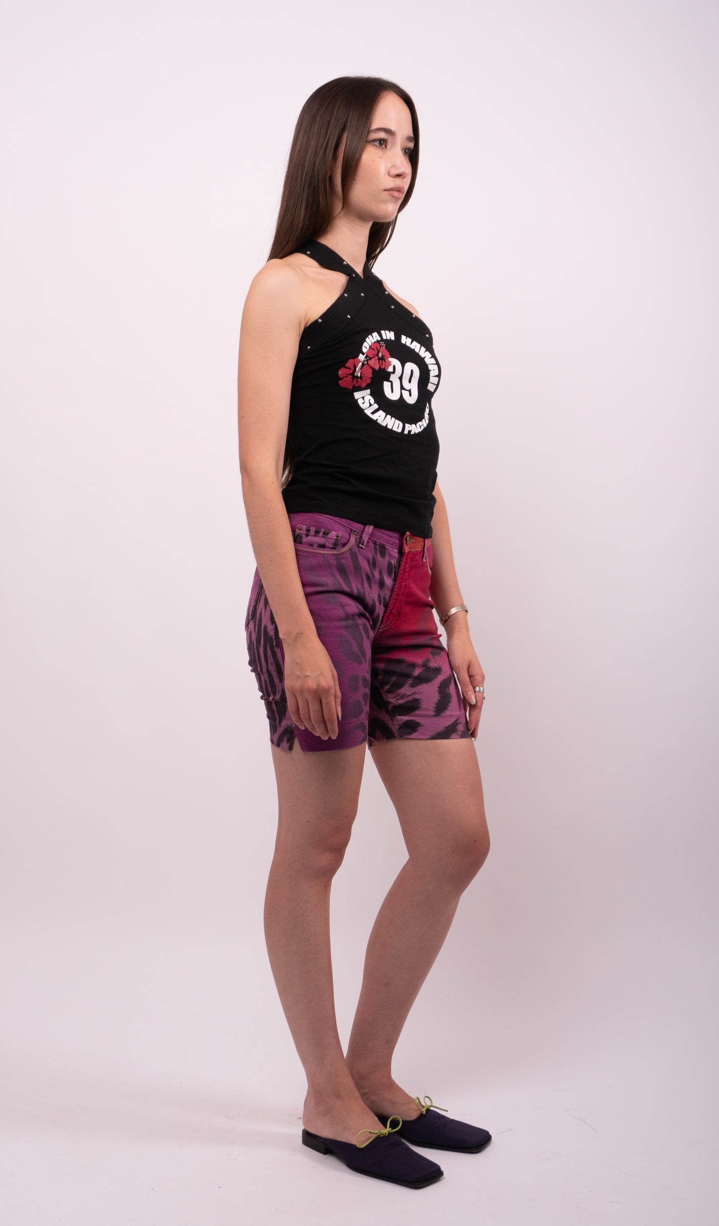 Just Cavalli Multicoloured Leopard Print Shorts