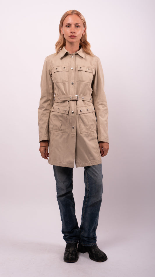 Prada Beige Button Up Trench Coat