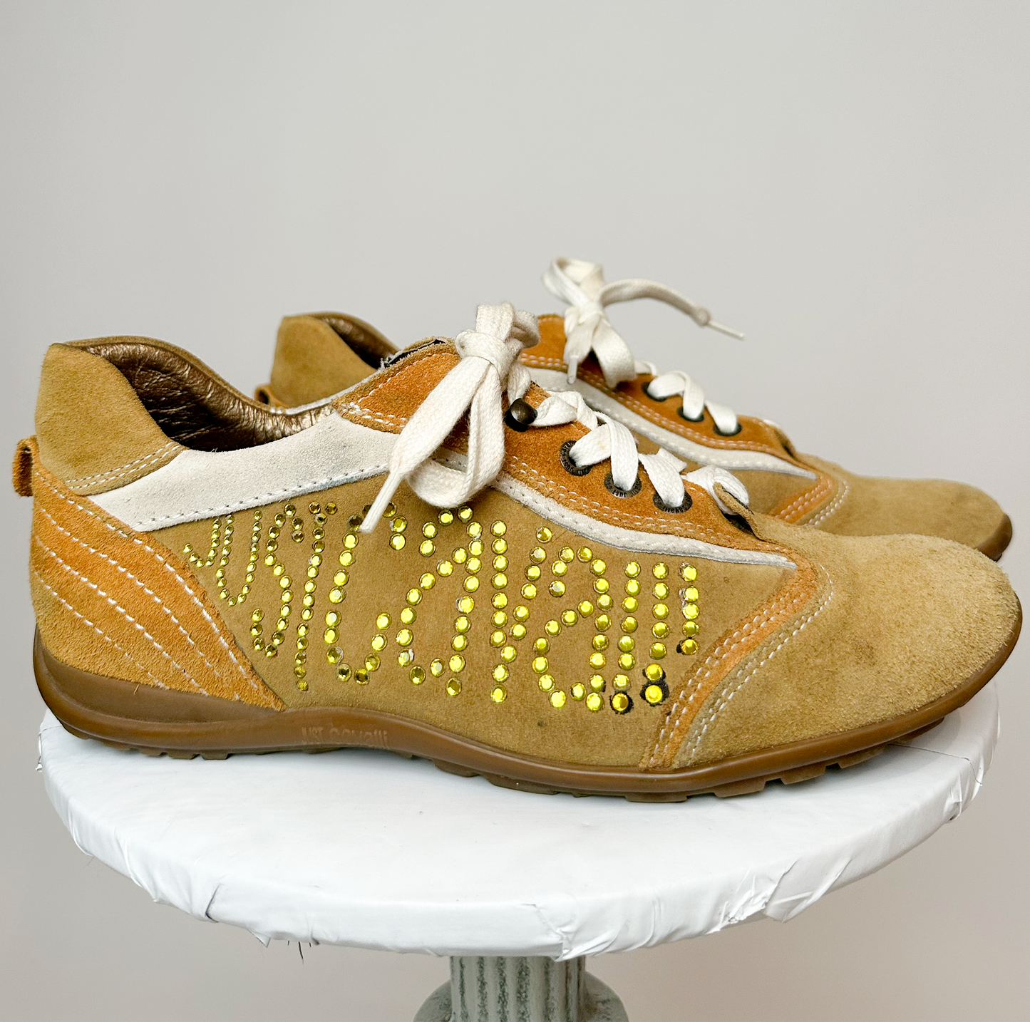 Just Cavalli Brown Suede Lace Up Trainers